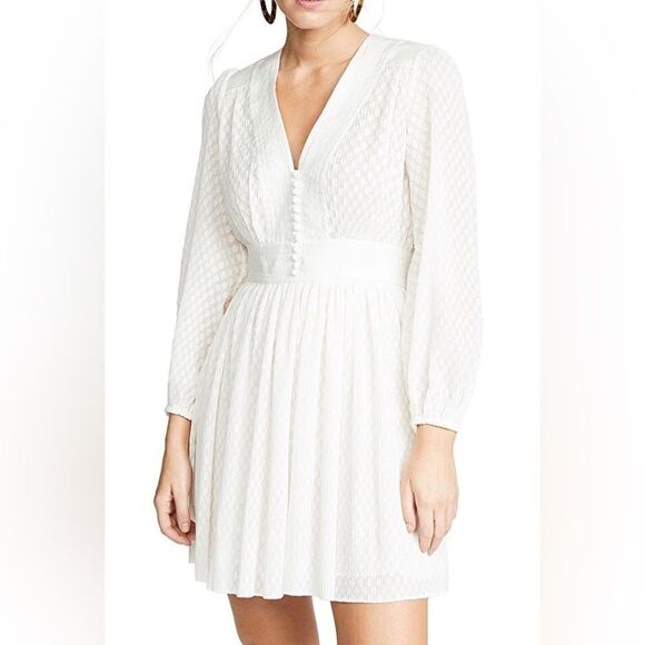 NWT Zimmermann Plisse Dot Mini Dress in Pearl - Picture 1 of 3